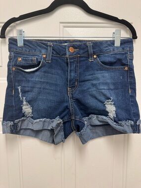 Celebrity Pink Indigo Distressed Denim Cutoff Shorts 0136